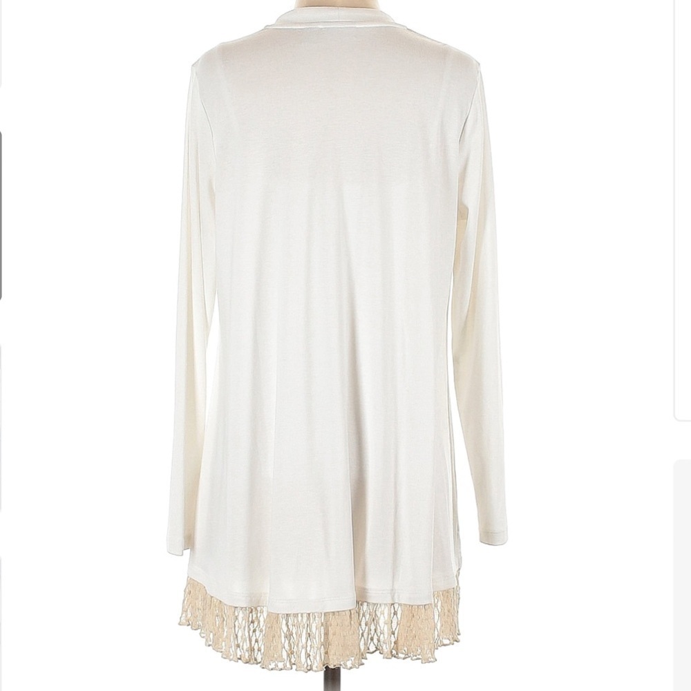 LOGO by Lorie Goldstein Ivory Cardigan Size S - Picture 2 of 2